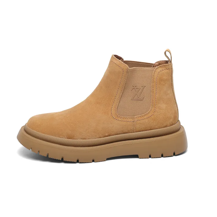 【高端定制】2025秋冬新款轻奢品质真皮复古百搭切尔西靴内增高男鞋