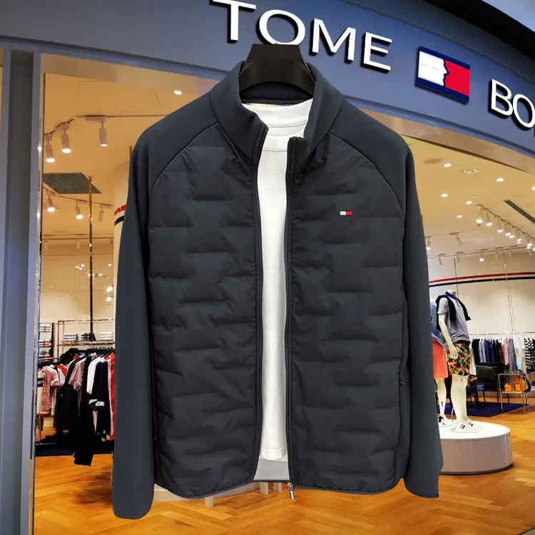汤米希凯利轻奢美式立领夹克棉服男款秋冬季轻薄保暖高档男装外套