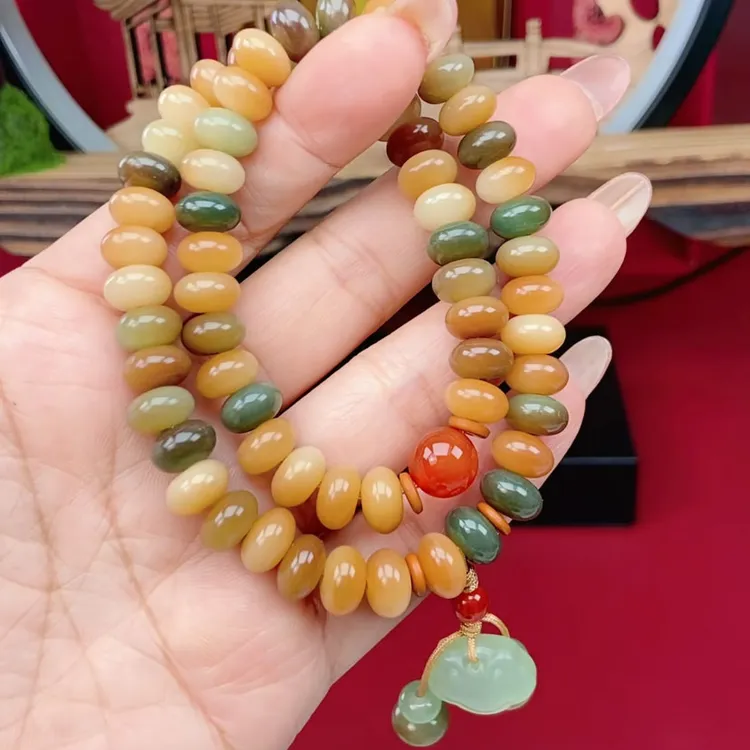 【定风波】菩提双圈手串 算盘珠盘玩手串 正品原生态敦煌飘花菩提根