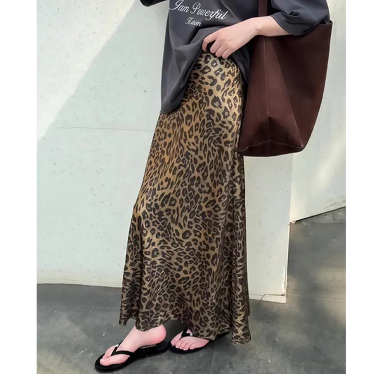 纯欲性感辣妹豹纹鱼尾长裙女新款时髦百搭高腰显瘦垂感半身裙