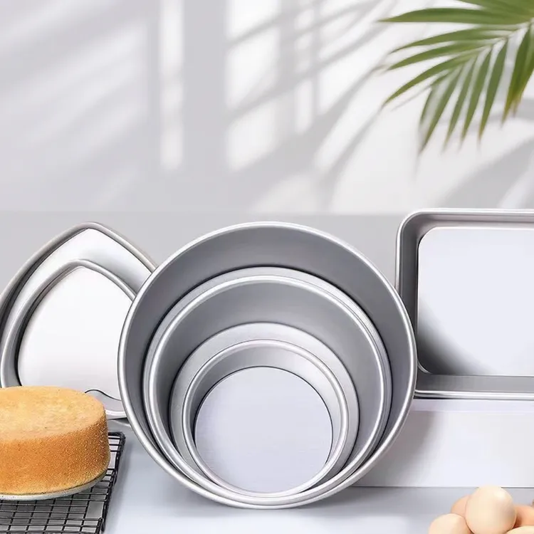 戚风蛋糕模具圆形 4/6/8/10寸活底蛋糕模具 阳极活底胚子烤箱家用