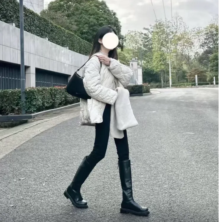 黑色加绒加厚打底裤女冬季2025新款高腰弹力修身保暖小脚棉裤