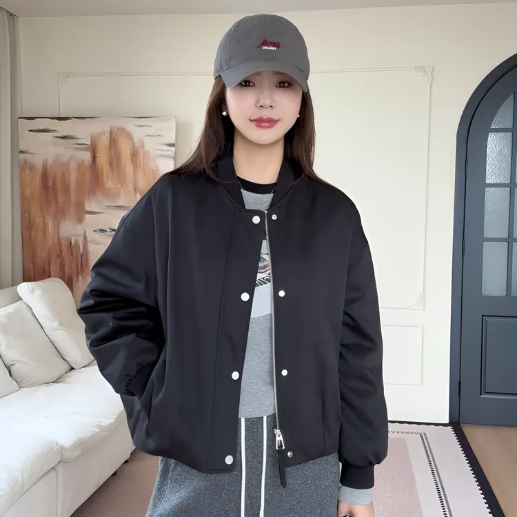 【余欢欢】冬季休闲简约拉链羽绒夹克棒球服-YHW50939