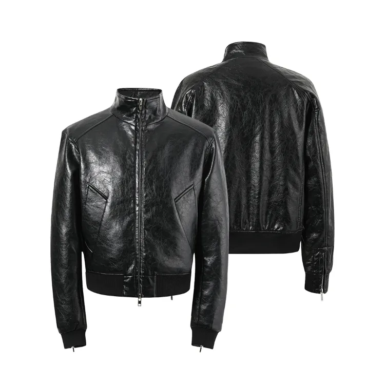 Mob en Costume/立领PU皮夹克棉服外套夹棉保暖防风男女通用秋冬