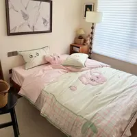 丽家平！可爱男女孩子三件套 卡通全棉长绒棉四件套100(50*50)床品