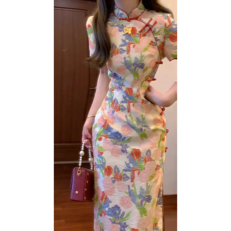 【锦绣繁花】绝美新中式国风改良旗袍连衣裙少女日常可穿长裙9550