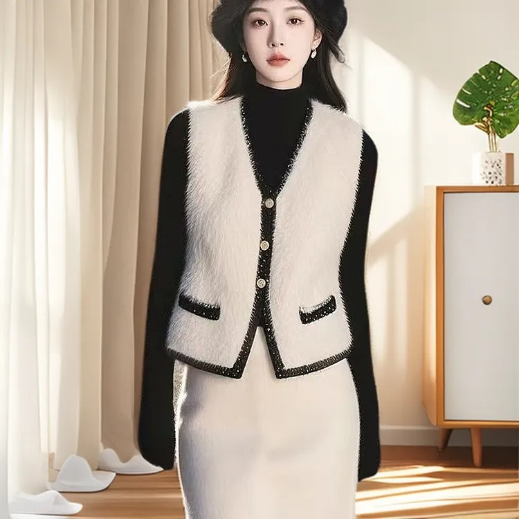 富家千金米马甲2025新款早春气质洋气时尚百搭小众轻奢名媛显瘦