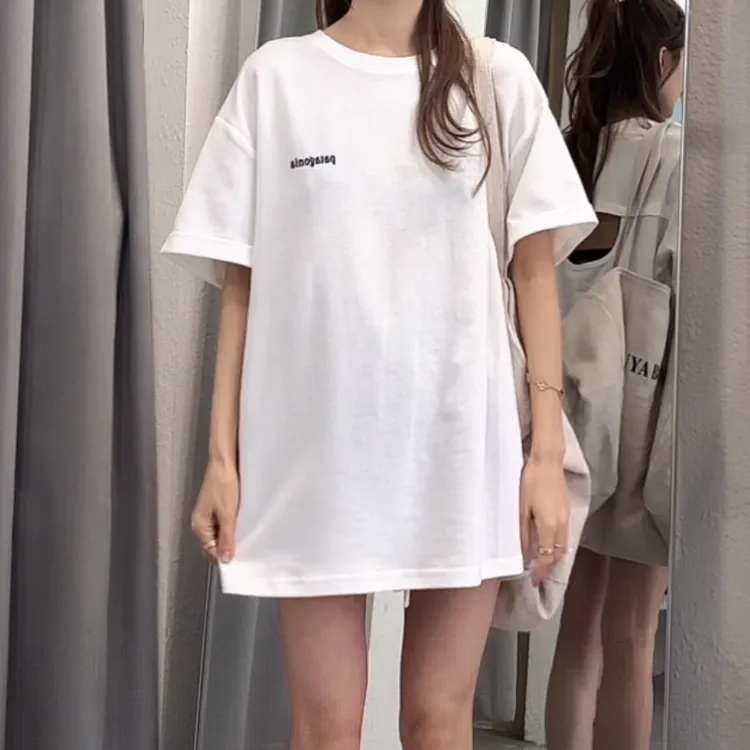 韩版后背镂空印花字母T恤女2025年夏季新款薄款上衣时尚休闲百搭