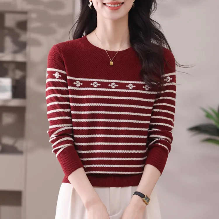 外穿圆领遮肉显瘦秋季套头百搭新款气质薄款长袖网红洋气炸街女装