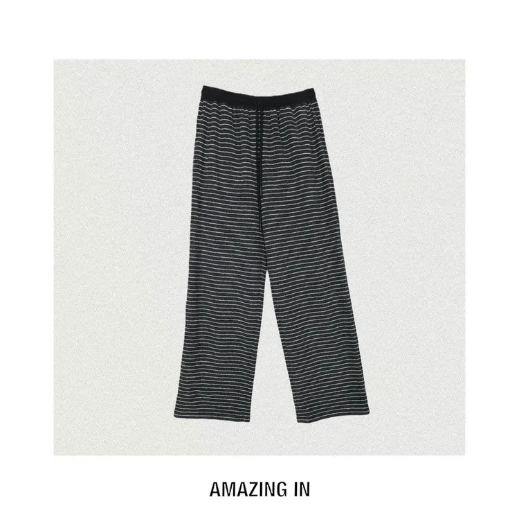 AMAZING IN | 桑蚕.丝x羊.毛 | 条纹休闲裤 A251018-AI5ADSP60863