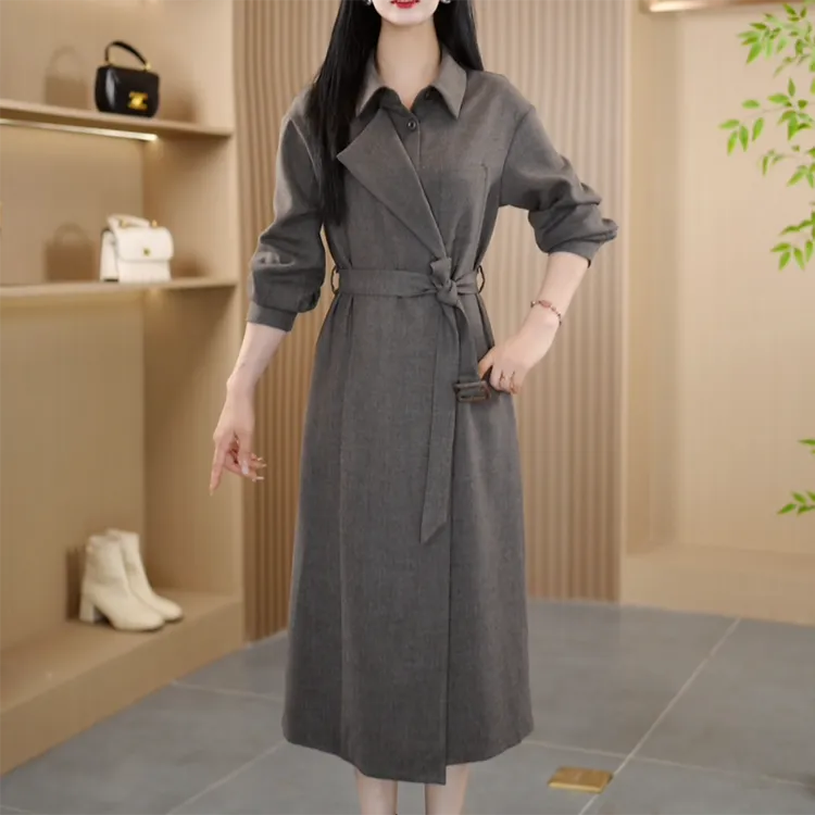 25850F秋季新款时尚气质收腰显瘦修身减龄长袖女装连衣裙