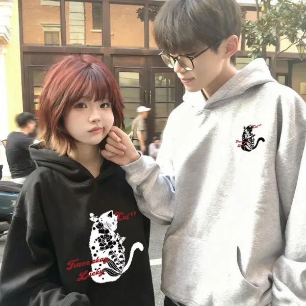 情侣卫衣2025春秋冬新款爆款一男一女潮牌高级感纯棉宽松连帽卫衣