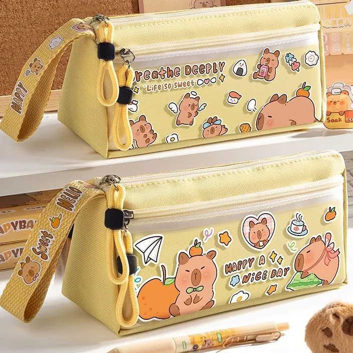 2025新款卡皮巴拉文具盒女孩款男孩款高颜值文具袋大容量铅笔盒