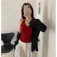 588-1#暖小艾法式挂脖背心