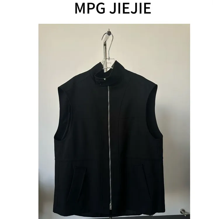 MPG JIEJIE【酷飒风姿】显瘦马甲秋款时尚莱赛尔醋酸宽松马夹