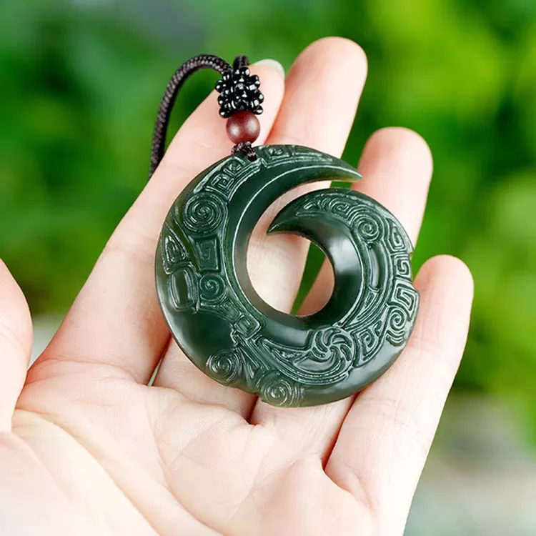 天然真品和田玉时来运转玉吊坠新疆青玉项坠男士女士挂件玉器玉佩