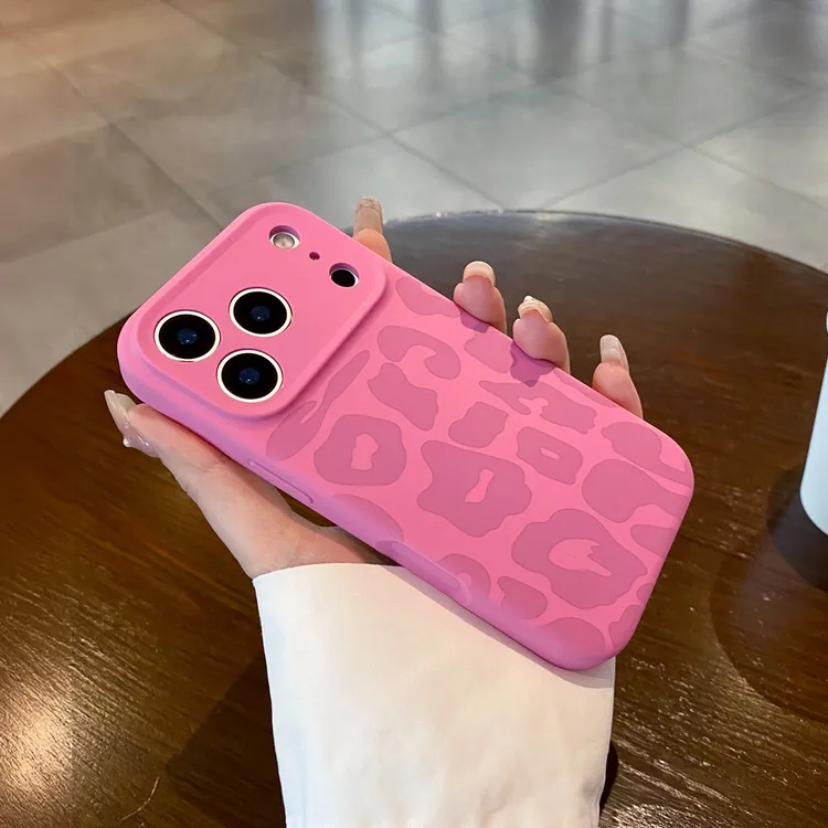 ins风豹纹液态硅胶适用苹果17promax手机壳iPhone16防摔软糯手感