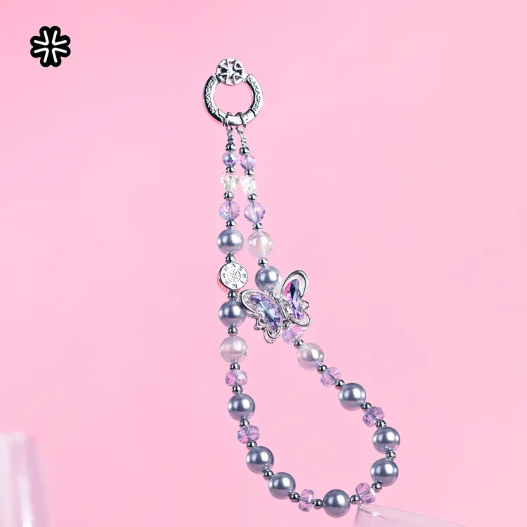 kakaskin/卡卡思手机挂链水晶蝴蝶时尚珠饰高端轻奢精致挂链挂饰