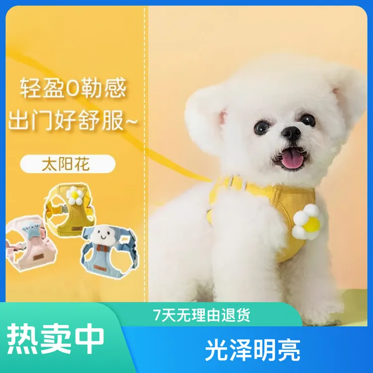 小型犬胸背带狗牵引绳背心式遛狗绳子泰迪比熊宠物专用夏天狗狗