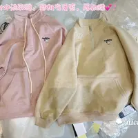 A047男女童半拉链POLO领秋宽松休闲长袖卫衣（有领绳无领绳随机发）