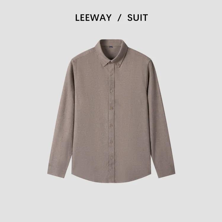 LEEWAY / SUIT 2025新款高级感衬衫男士长袖衬衣柔软商务休闲衬衫