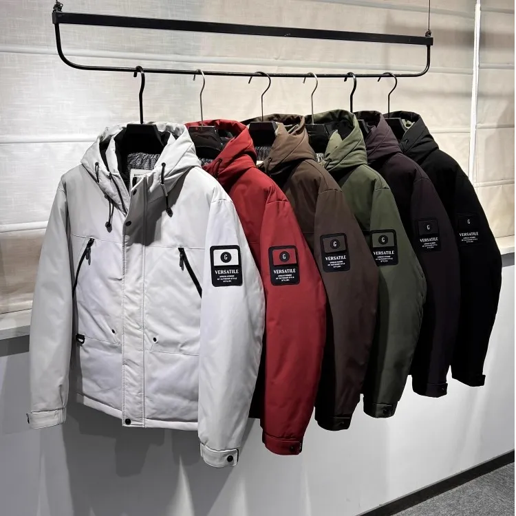 莱蒙璀工装连帽羽绒服男士冬季户外防风防寒加厚保暖冲锋衣外套