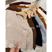 韩系气质小立领修身显瘦百搭针织短袖上衣