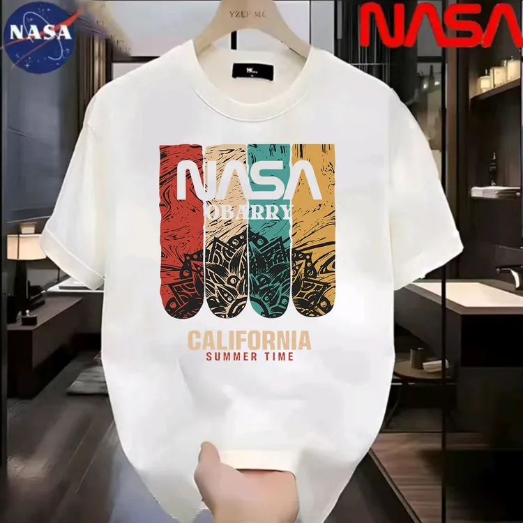 NASA联名纯棉夏季圆领短袖T恤微宽松时尚男女同款休闲百搭41