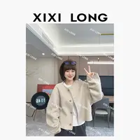 大喜【有福】2025新款时尚短款韩系羊毛大衣外套 003