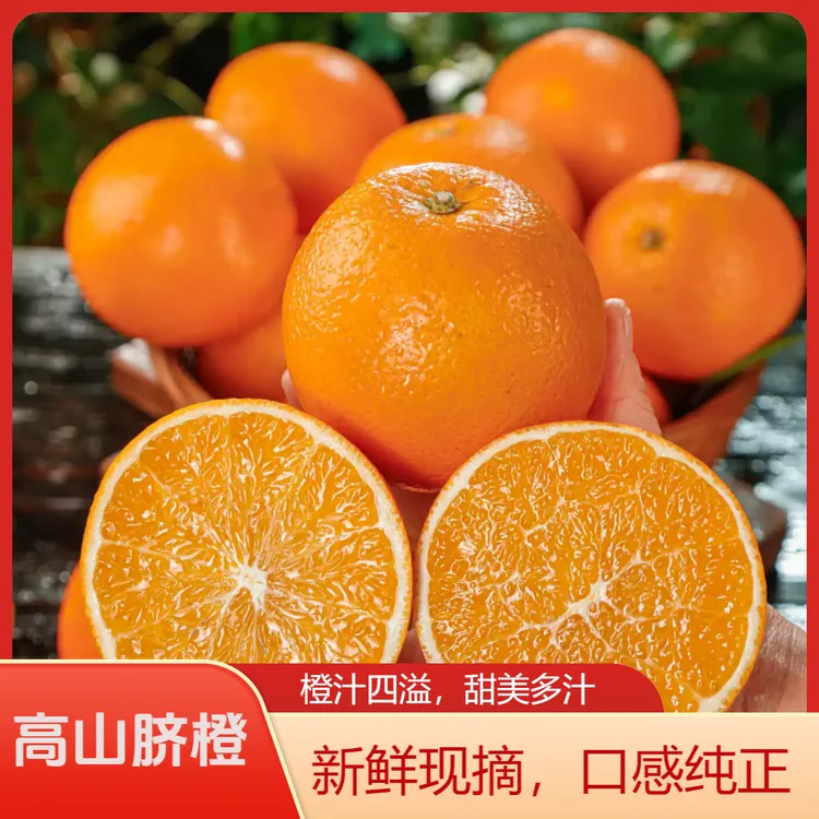 正宗高山脐橙纽荷尔脐橙香甜多汁九甜一酸新鲜采摘产地直发
