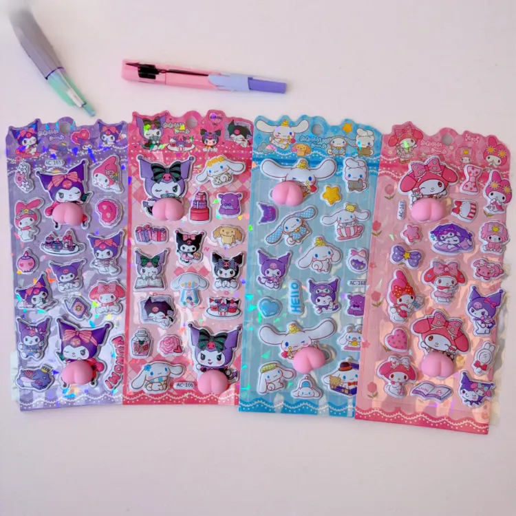 ins高颜值卡通立体兔子小熊儿童女孩趣味解压捏捏乐可爱装饰贴纸