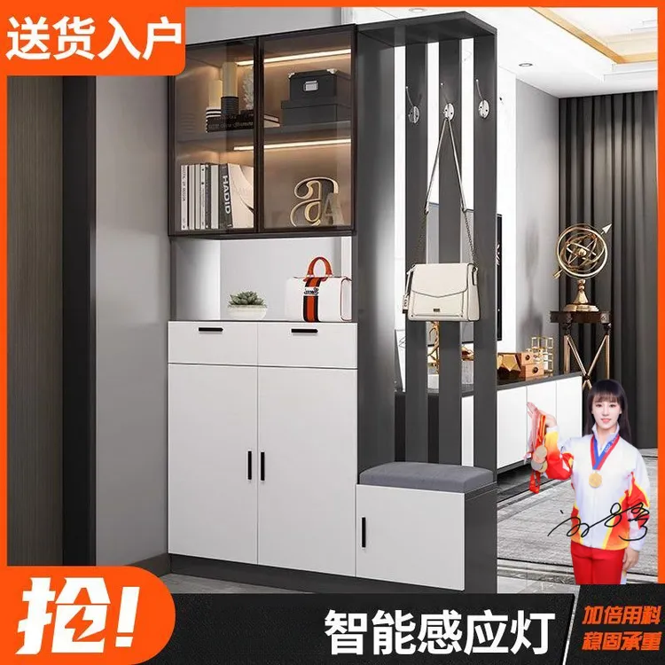 意式轻奢玄关柜鞋柜一体现代简约客厅屏风玄关隔断柜入门玄关柜
