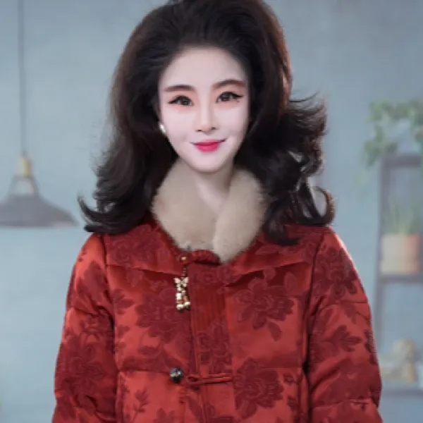 冬季设计感提花洋气减龄国风保暖羽绒服M-3XL