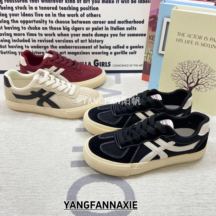 YANGFAN阳帆2025新款复古德训鞋休闲小众百搭鞋子学生帆布板鞋男