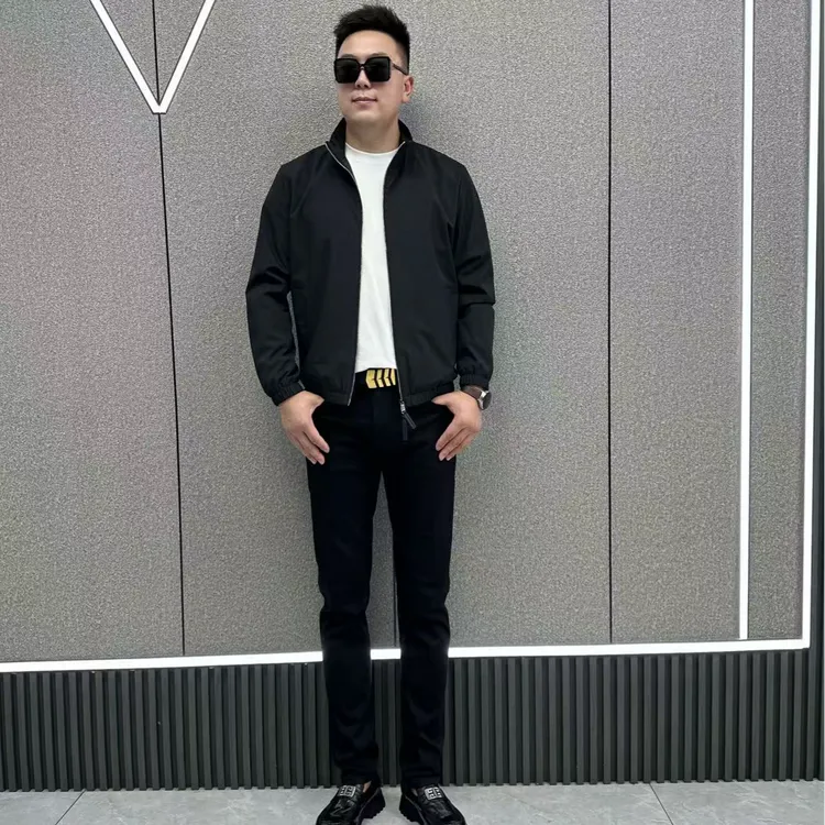 富玺欧货男装2025户外早秋新款轻奢时尚男士休闲立领夹克