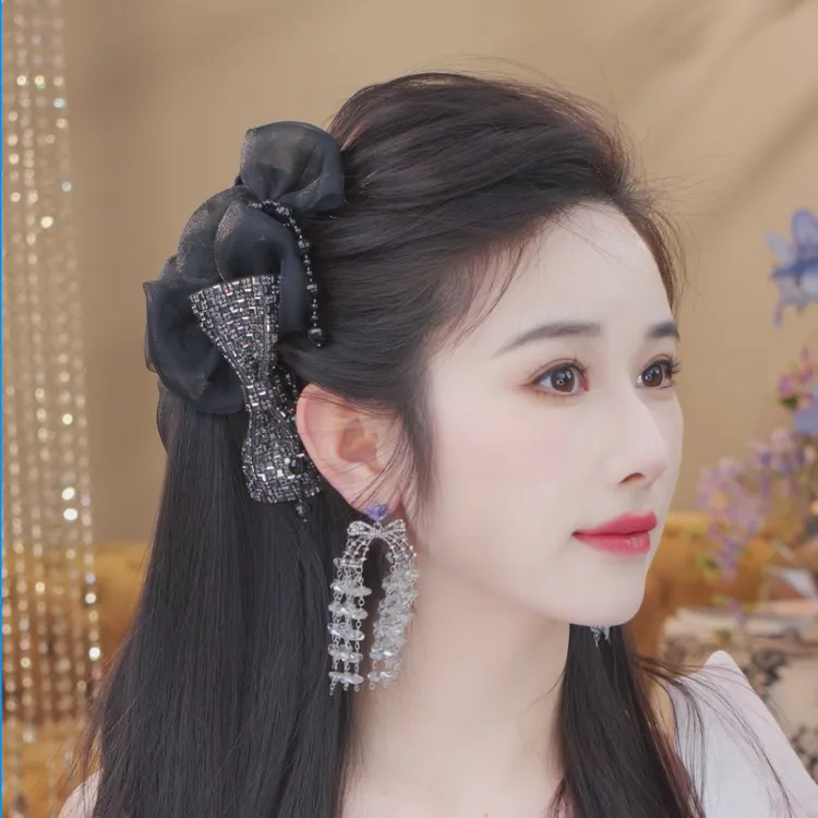 【开年福利抓夹】原创设计风时尚气质蝴蝶结13公分抓夹鲨鱼发夹2314
