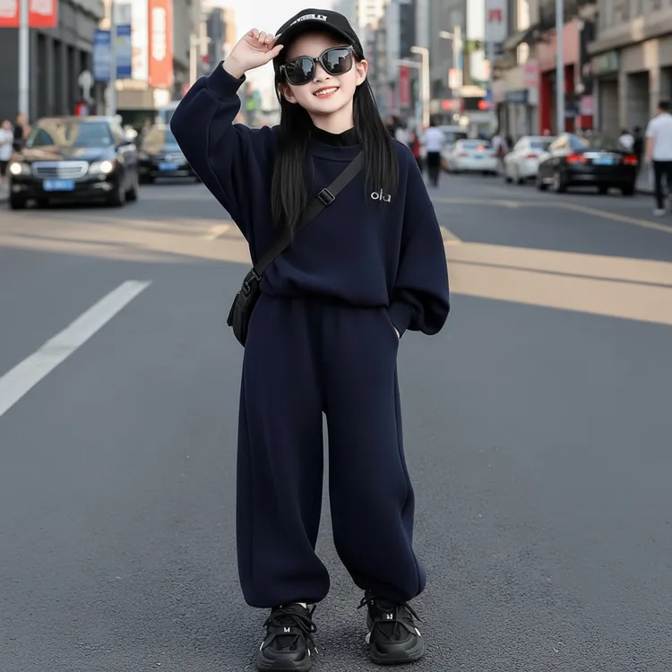 女童卫衣套装秋装2025新款儿童秋季洋气时髦两件套6-12岁女孩潮款