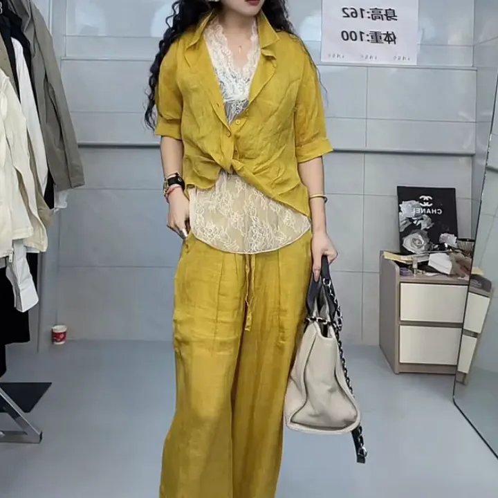 2025夏季新款时尚显瘦气质女士网红洋气三件套百搭款D6455