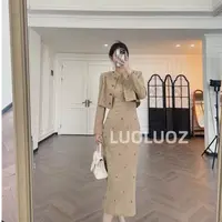 【现货】LUOLUOZ【松茶可可】绝美上衣外套＋无袖连衣裙两件套DL706