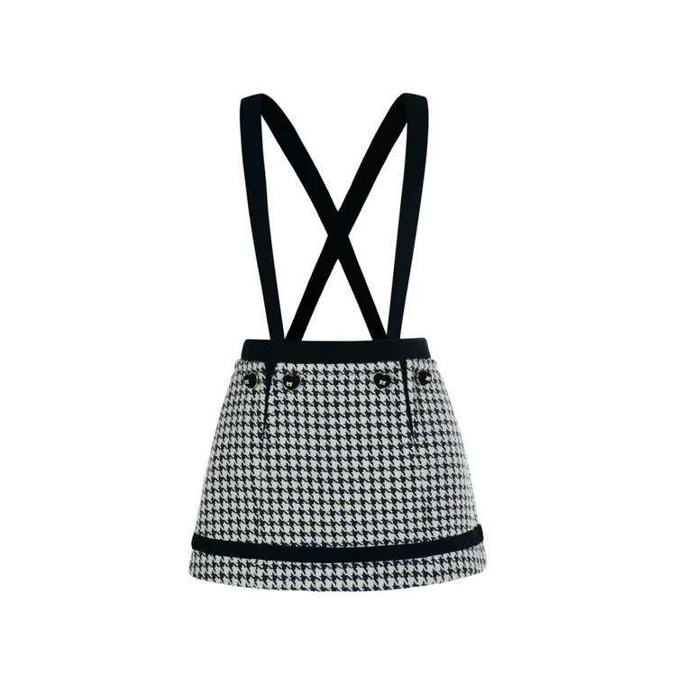 LeFame/拉飞姆2025秋季新复古俏皮千鸟格半裙短裙LF25Q03SS016