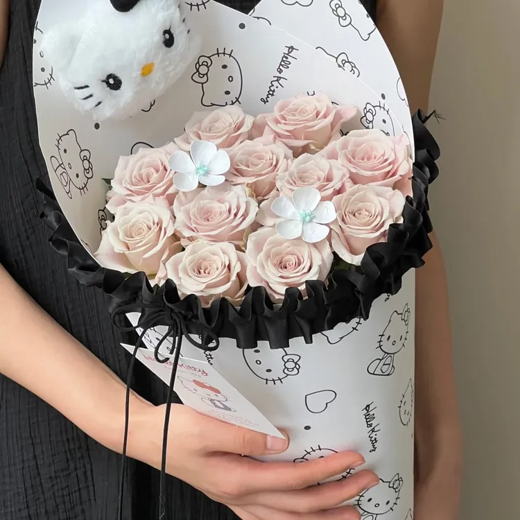 网红花束裙边冰淇淋花束围边丝带diy花店材料彩带装饰花束花边