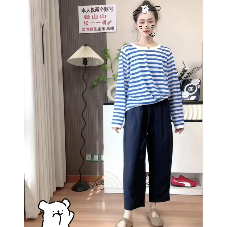 简约裤女夏季新款宽松直筒休闲小个子莱赛尔亚麻阔腿裤JJ-82668