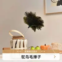 可伸缩鸵鸟毛掸子家用静电除尘掸子鸵鸟毛禅子扫灰柔软除尘刷
