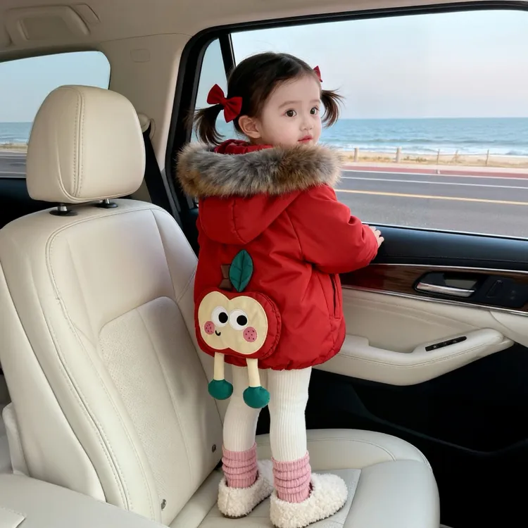 w343红苹果棉服洋气冬装加绒棉服女宝宝棉衣儿童外套冬季爆款棉袄