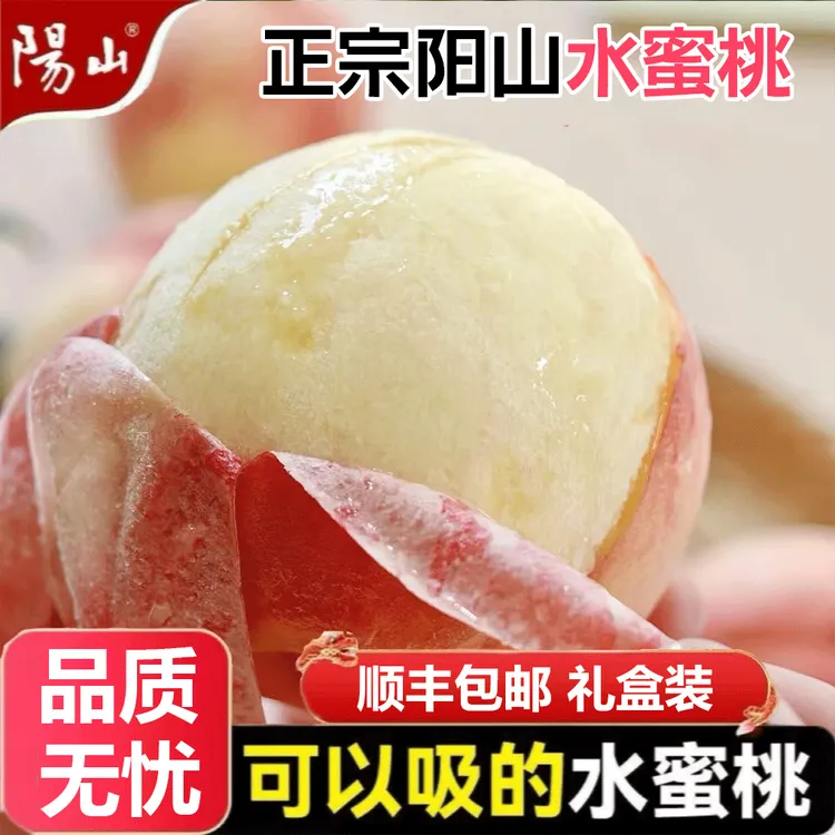 【桃王8-9两礼盒装】无锡阳山水蜜桃白凤新鲜现摘香甜爆汁皮薄顺丰