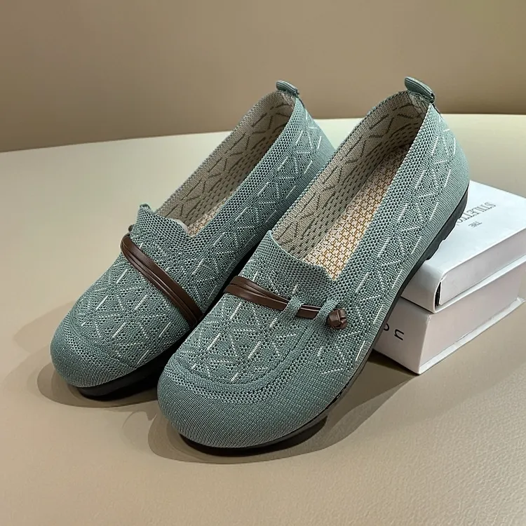 春夏季布鞋中老年浅口中老年女士软底百搭网鞋网面大码妈妈鞋防滑