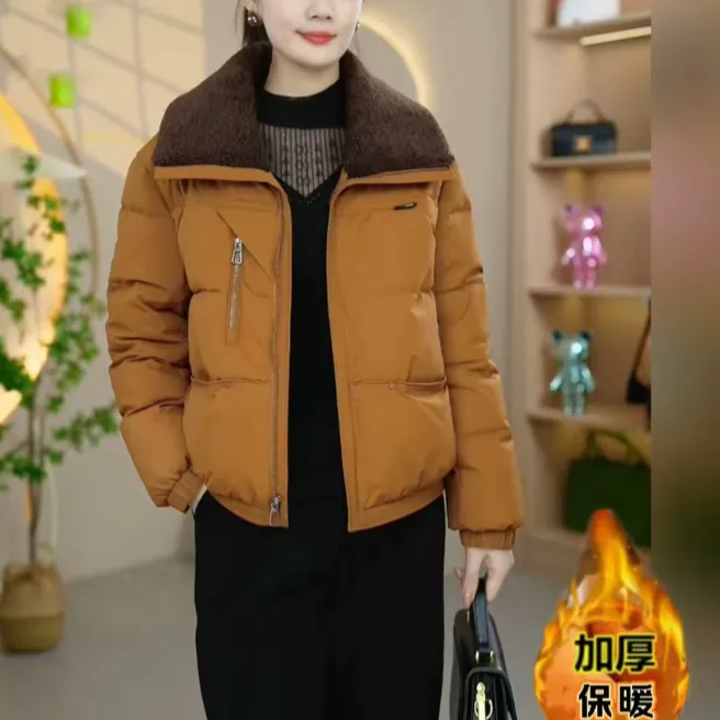 冬季新款加厚保暖宽松外套大码女装时尚休闲百搭女士韩版短外套