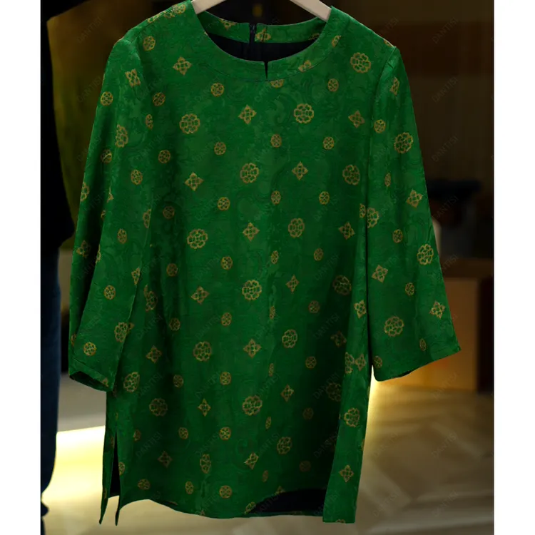苓粥《非遗美学》2188国风圆领复古提花上衣