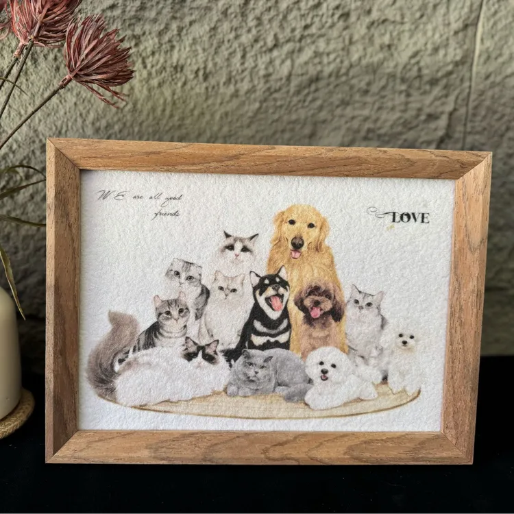 金亭沙画【动物乐园】装饰画电视柜摆画摆台创意装饰画