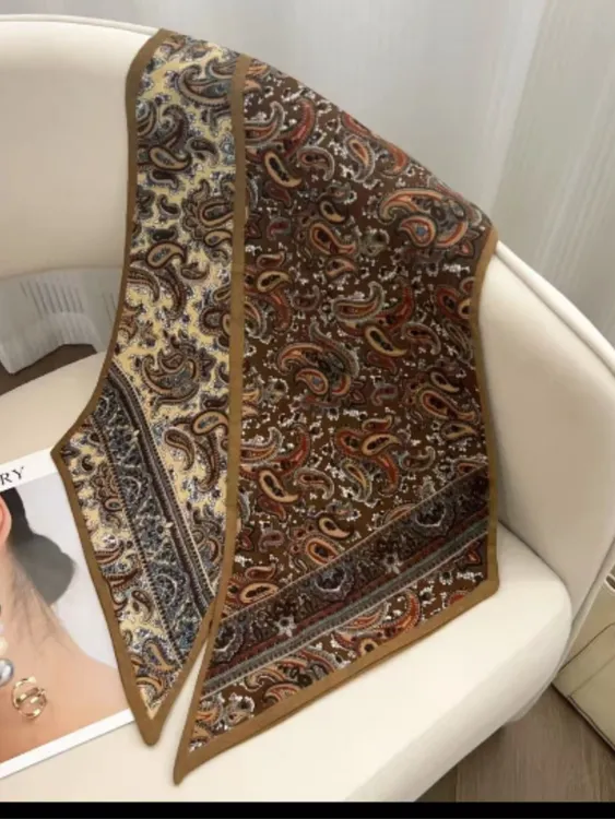 新款轻奢双层双面丝毛百搭秋冬领巾头巾围巾飘带